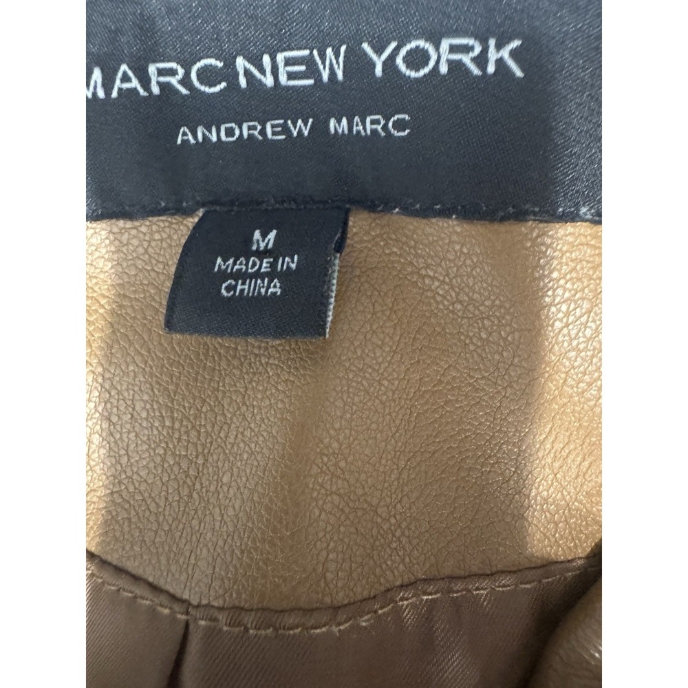 Marc New York Andrew Marc Faux Leather Vest Dress Camel Brown Belted M NWT - Picture 6 of 6